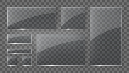 Transparent Glass Plates Banners Set