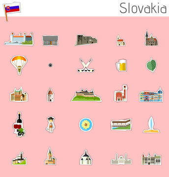 Icons of Slovakia - vector set