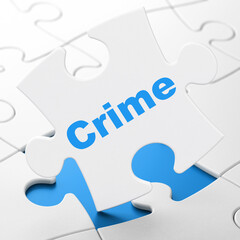 Privacy concept: Crime on puzzle background