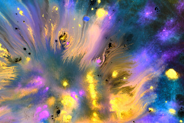 Obraz na płótnie Canvas Colorful watercolor background galaxy