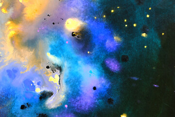 Colorful watercolor gradient space background in inversion
