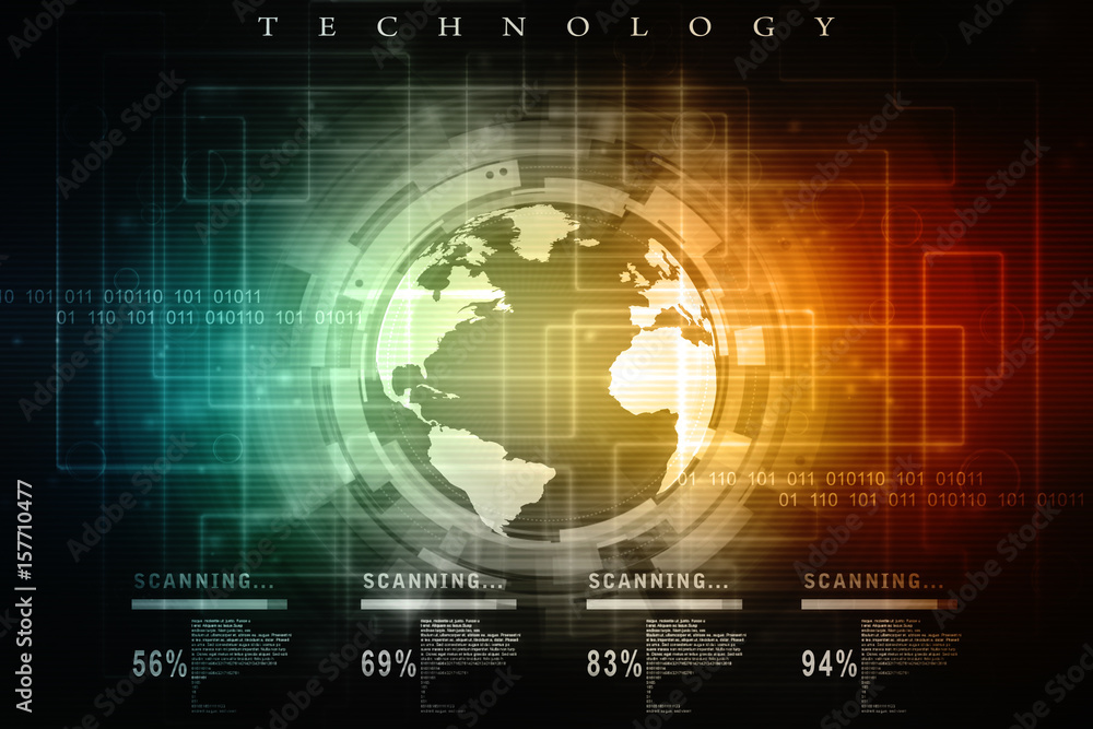 Poster 2d rendering abstract world concept