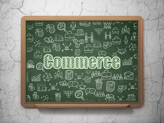 Finance concept: Commerce on School board background