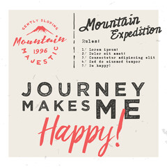 Journey makes me happy! Retro invitation card template