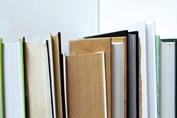 books on a white shelf