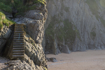 Stone upstairs on a rocky beach
