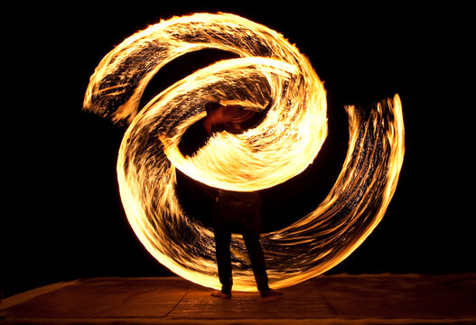 Fire juggling show in Thailand