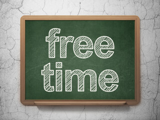 Timeline concept: Free Time on chalkboard background