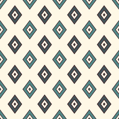 Seamless pattern with geometric figures. Repeated diamond ornamental abstract background. Rhombuses motif.
