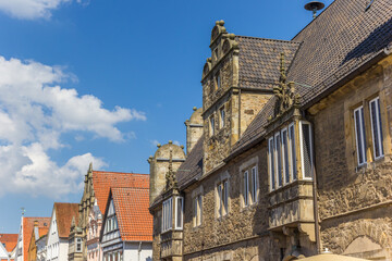 Decorated facades at the central market square of Stadthagen