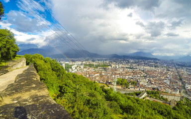 Fototapeta na wymiar Picturesque aerial view of Grenoble, France