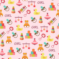 Fototapeta premium Colorful pattern with different kind of toys