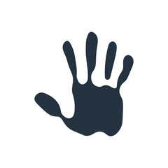 isolated abstract handprint icon, on white background