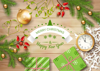 Christmas Vector Top View Background