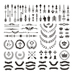 Set of decorative design elements and page decor.
