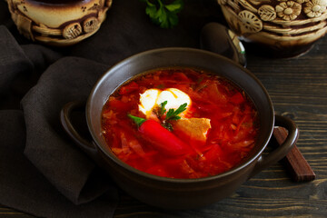 Borsch, a dish of Russian and Ukrainian cuisine.