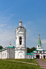 Fototapeta na wymiar Church of St George with a belfry in The museum Kolomenskoye in Moscow