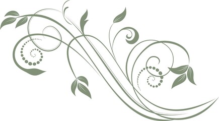 Floral background with decorative branch. Vector illustration.