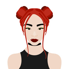 Vector illustration with hipster girl