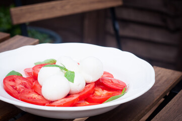 Buffalo mozzarella and tomato salad.