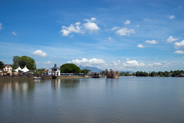 Kuching, capital of state of Sarawak, is a diverse city of old colonial and modern buildings with Sarawak River waterfront in the middle.
