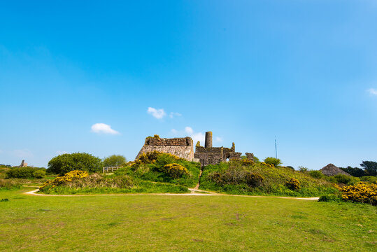 The extensive complex at Marriott's Shaft, South Wheal Frances, near Carnkie, Redruth, Cornwall, UK is sometimes known as the Cathedral of Cornish Mining.