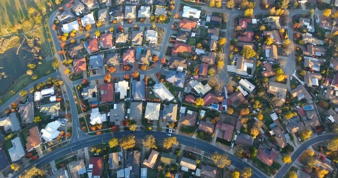 aerial view of a typical Australian suburb