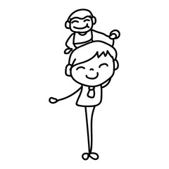 Hand drawing cartoon concept Happy Fathers Day.