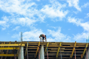 Fototapeta premium Worker at construction site