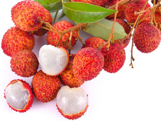 Lychee on a white background