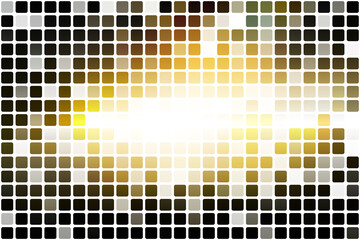 Black yellow white occasional opacity mosaic over white