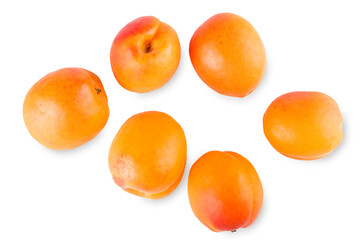 Fresh apricots isolated on white background