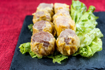 Chinese food dim sum on plate