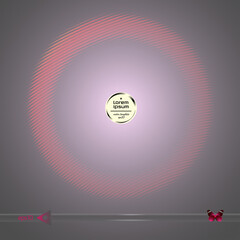 Vector round frame. Abstract graphic element on dark background.