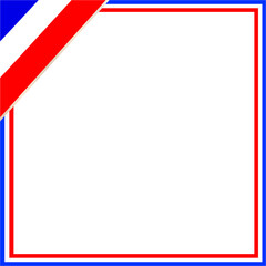 French flag square frame with empty space for your text and images.