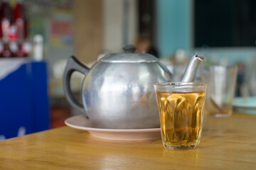 Hot tea and stainless jar