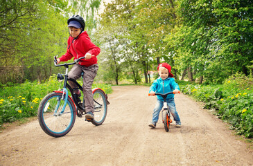 children on a bicycles
