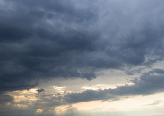 Dramatic Storm Clouds. Sunset.