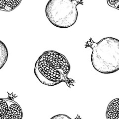 Fruit Menu - Pomegranate - graphic seamless pattern