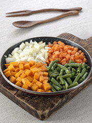 Fresh vegetables is a natural products. 