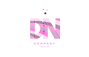 Fototapeta premium dn d n alphabet letter logo pink purple line icon template vector