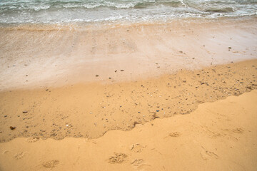 Oil spill, pollution on the beach