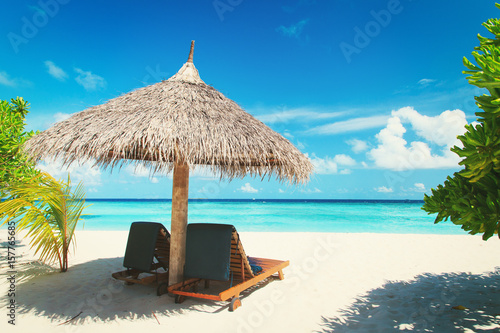 Beach Chairs On The Tropical Stock Photo And Royalty Free Beach Chairs On The Tropical