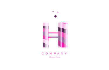 hi h i alphabet letter logo pink purple line icon template vector