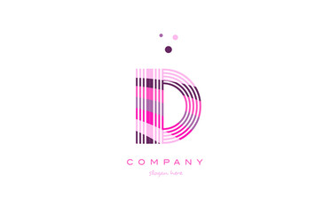 id i d alphabet letter logo pink purple line icon template vector