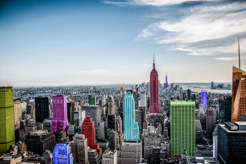 skyline de Nueva york pintado 