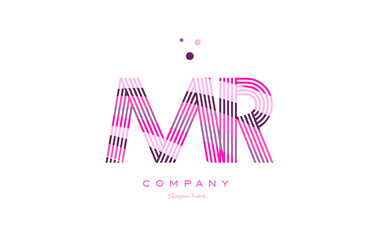 Fototapeta premium mr m r alphabet letter logo pink purple line icon template vector