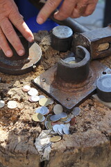 Coinage equipment. Coins.