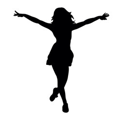 Fototapeta na wymiar black silhouette of a dancing girl