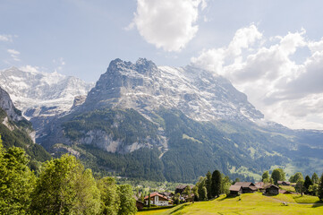 Grindelwald, Dorf, Bergdorf, Eiger, Eigernordwand, Alpen, Schweizer Berge, Bergwiesen, Wanderweg, First, Frühling, Sommer, Schweiz